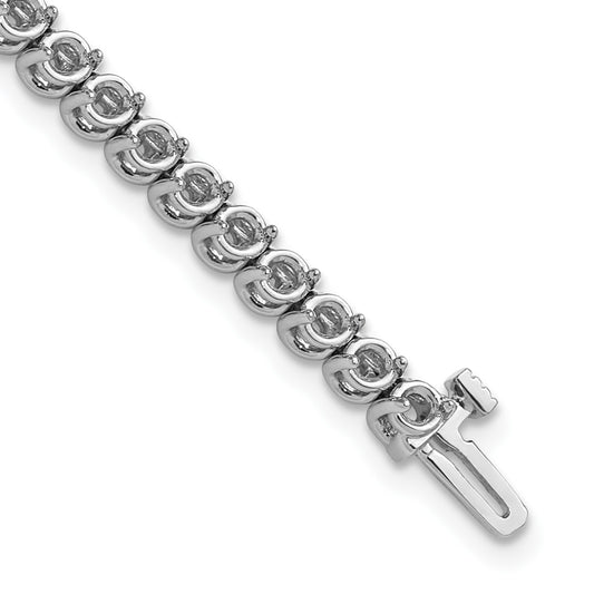 14k White Gold Holds 4.18 carat 53-2.7mm Round Diamond 2-prong 7 inch Tennis Bracelet Mounting