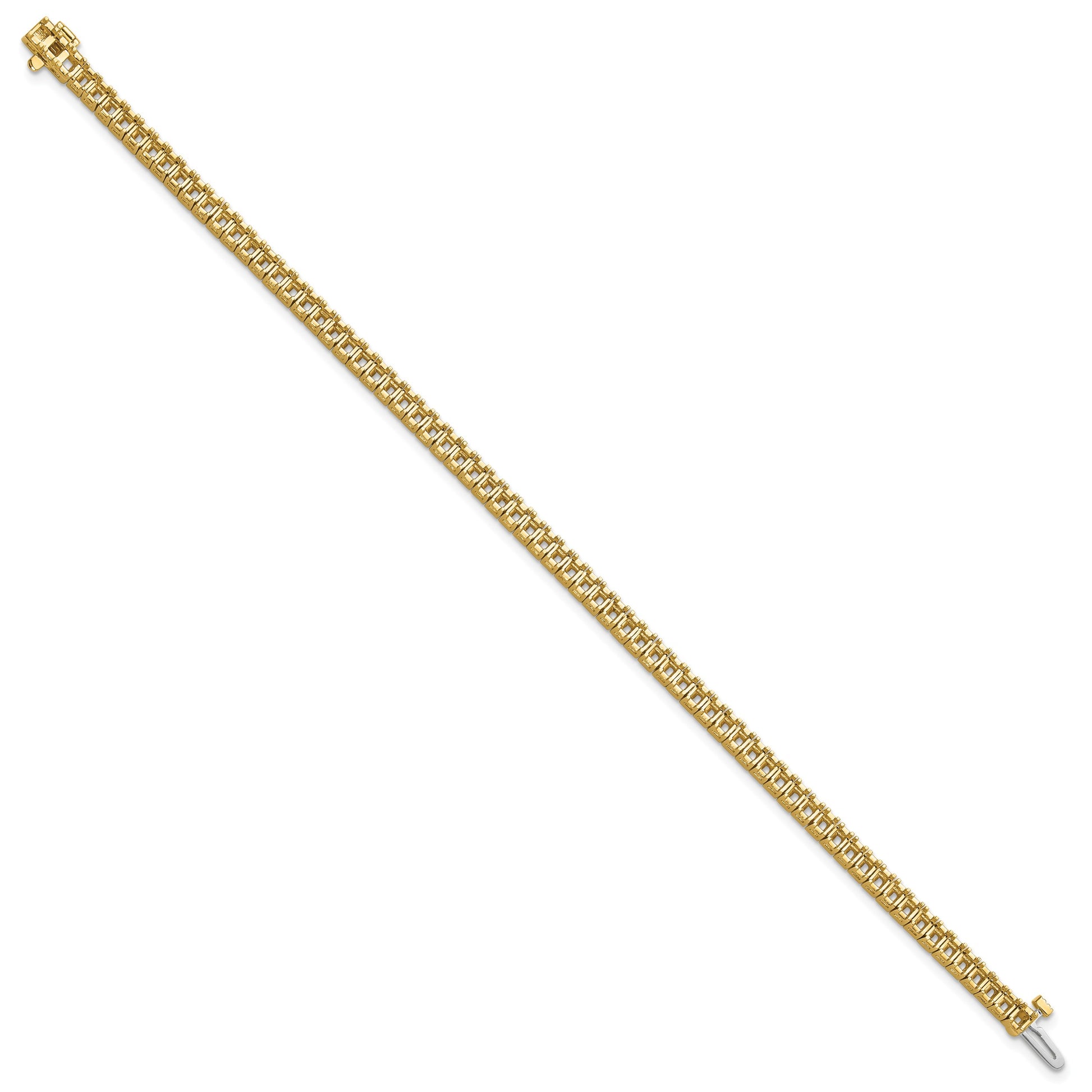 14k Holds 5 carat 71-2.25mm Princess Diamond 4-prong 7 inch Tennis Bracelet Mounting