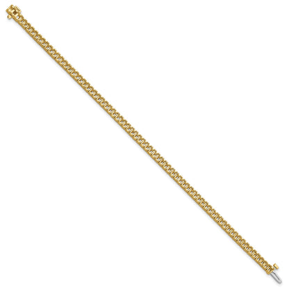 14k Holds 5 carat 71-2.25mm Princess Diamond 4-prong 7 inch Tennis Bracelet Mounting
