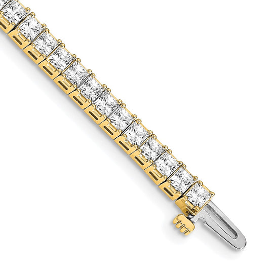 14k 2.5mm Princess 6.6ct Diamond Tennis Bracelet Mounting