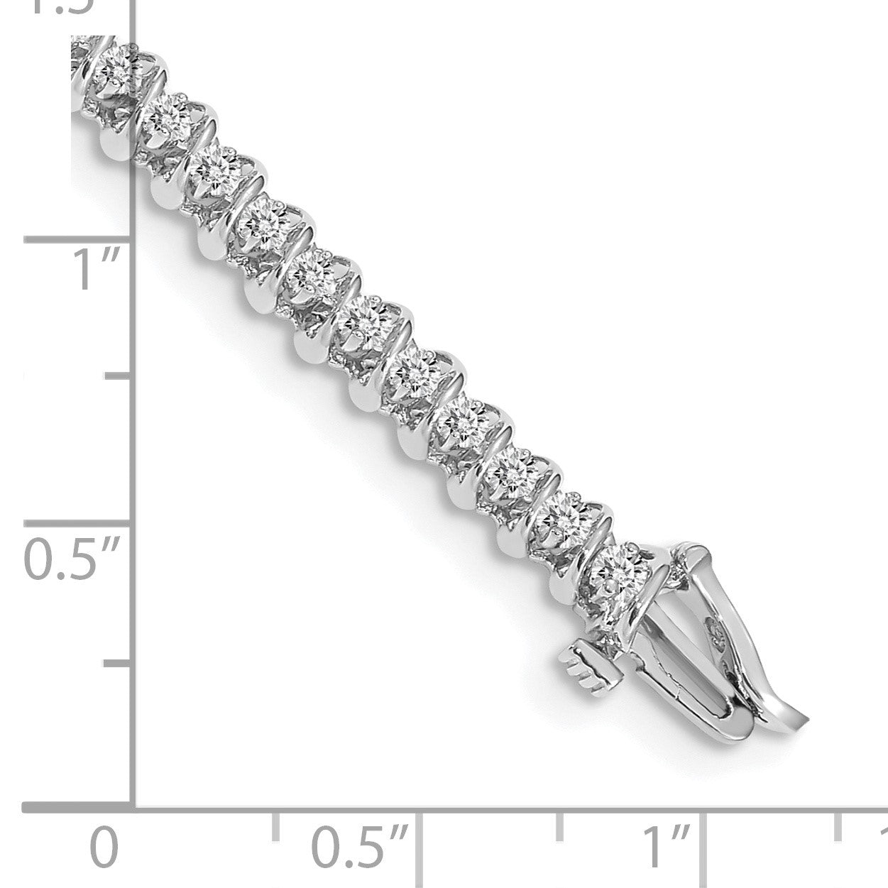 14k White Gold Holds 0.93 carat 55-1.6mm Round Diamond Fancy Spiral 7 inch Tennis Bracelet Mounting
