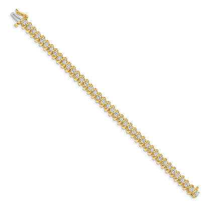 14k Holds 3.72 carat 40-2.9mm Round Diamond Fancy Spiral 7 inch Tennis Bracelet Mounting