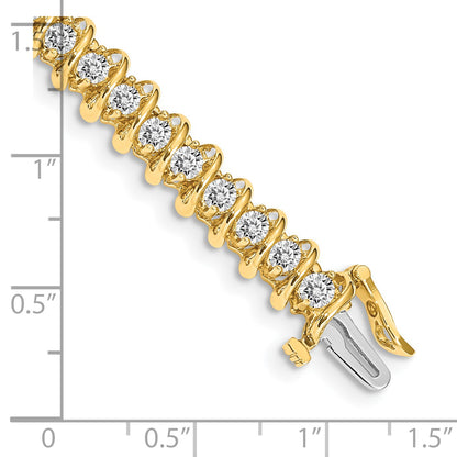 14k Holds 3.72 carat 40-2.9mm Round Diamond Fancy Spiral 7 inch Tennis Bracelet Mounting