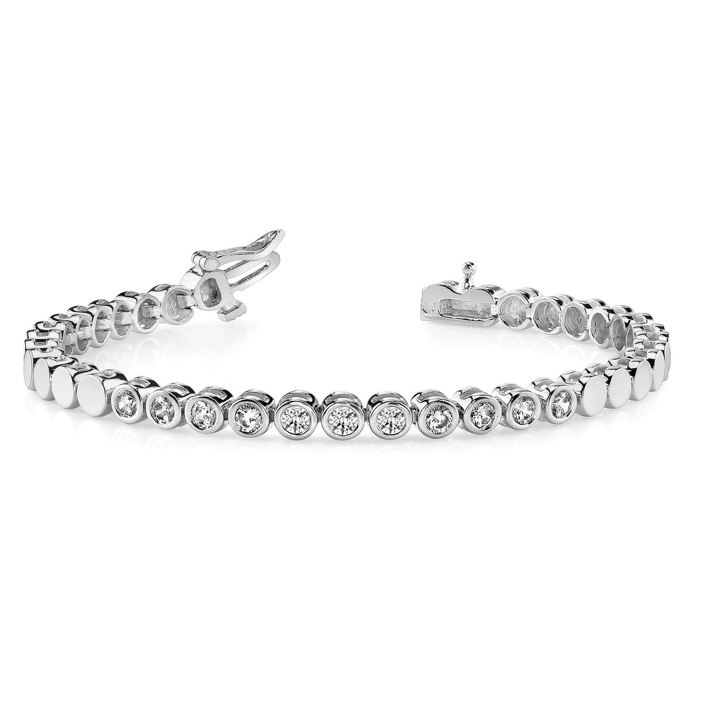 14k White Gold Holds 32 Stones up to 4mm Round Add-a-Diamond 7 inch Bracelet