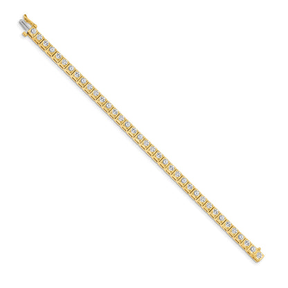 14k Holds 3.75 carat 37-3.0mm Round Diamond 4-prong 7 inch Tennis Bracelet Mounting