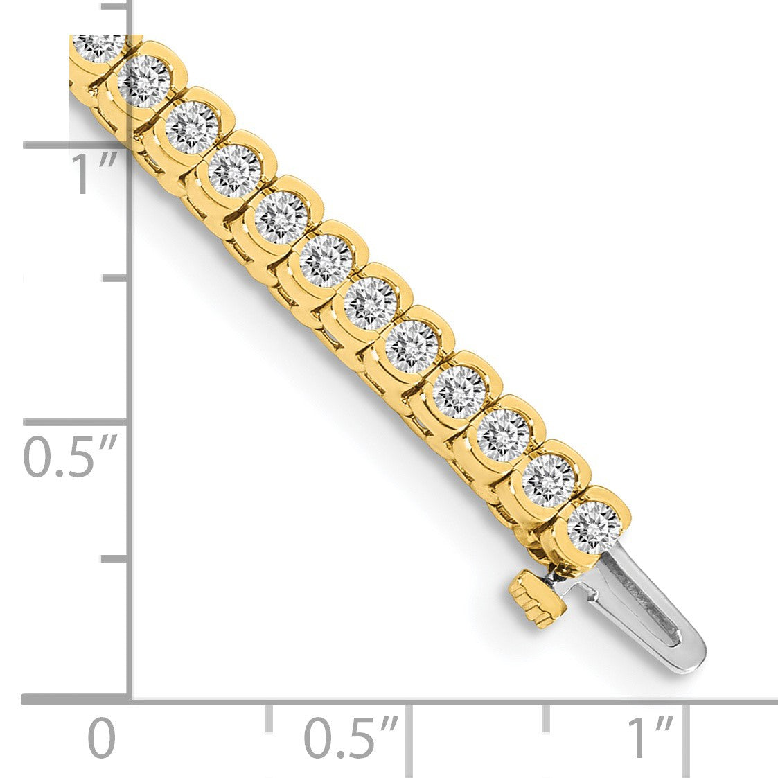 14k Holds 3.5 carat 60-2.5mm Round Diamond Half-Bezel 7 inch Tennis Bracelet Mounting