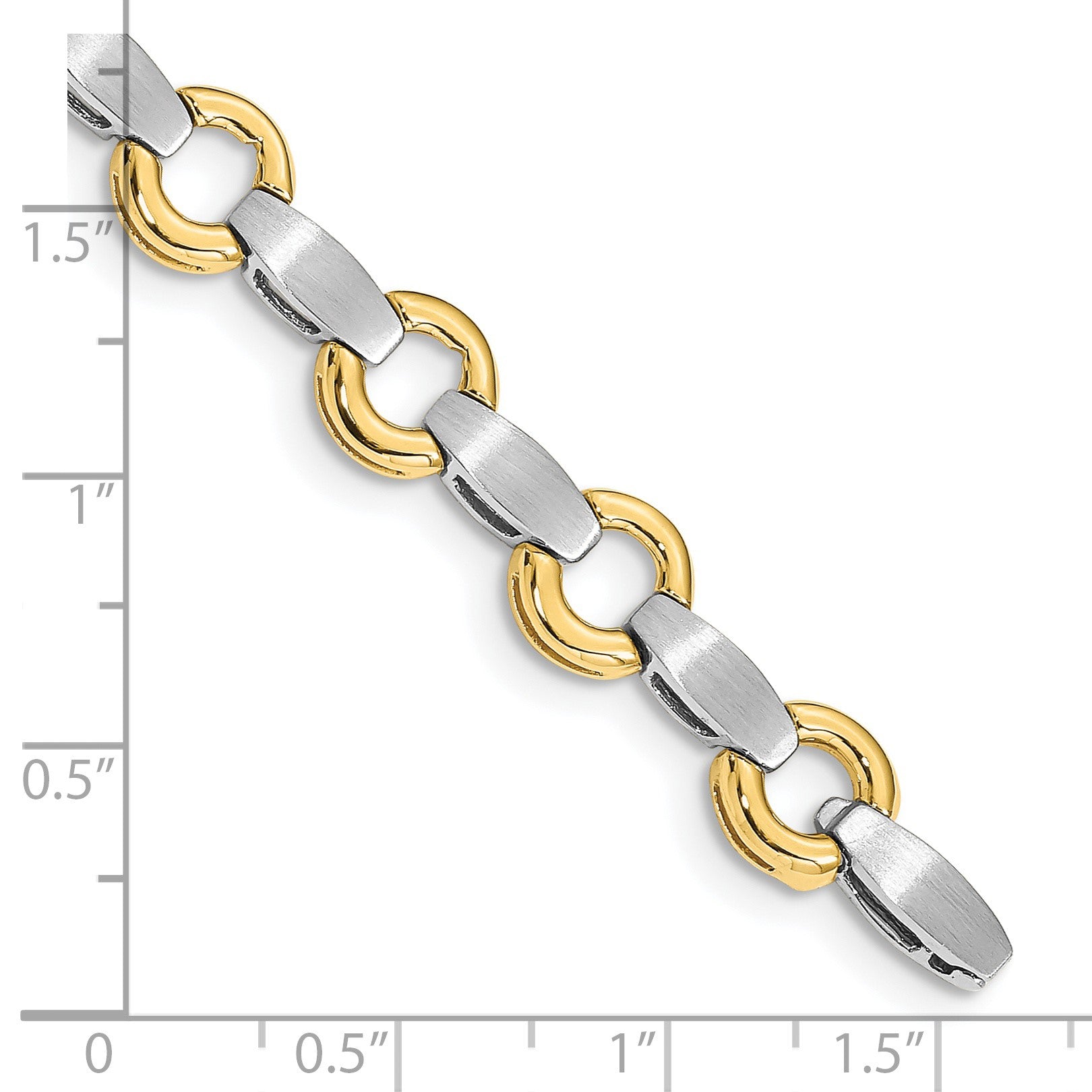 14k Two-tone Holds 13 Stones up to 2.5mm Satin Curved Bar Add-a-Diamond 7 inch Bracelet