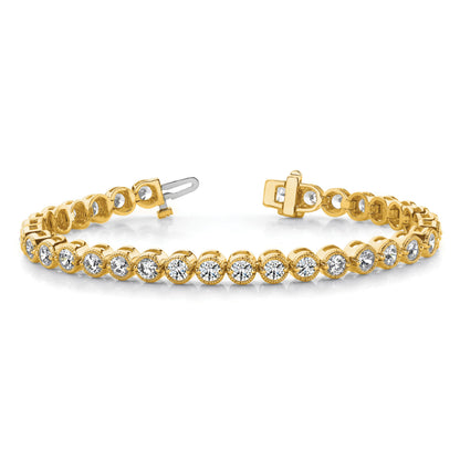 14k Holds 2.13 carat 61-2.0mm Round Diamond 2-prong 7 inch Tennis Bracelet Mounting