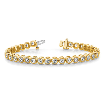 14k Holds 2.13 carat 61-2.0mm Round Diamond 2-prong 7 inch Tennis Bracelet Mounting