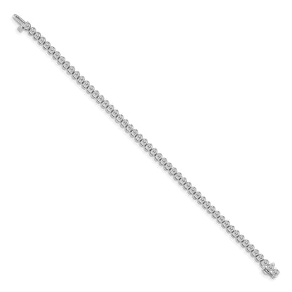 14k White Gold Holds 3.06 carat 52-2.5mm Round Diamond 2-prong 7 inch Tennis Bracelet Mounting