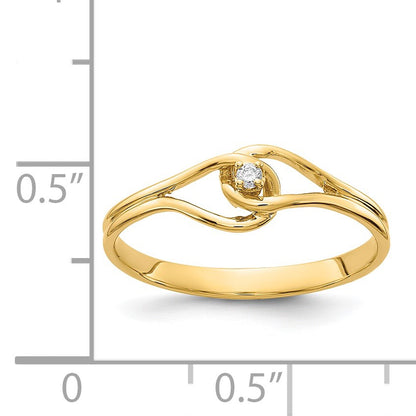 14k Polished AA Diamond Fancy Ring