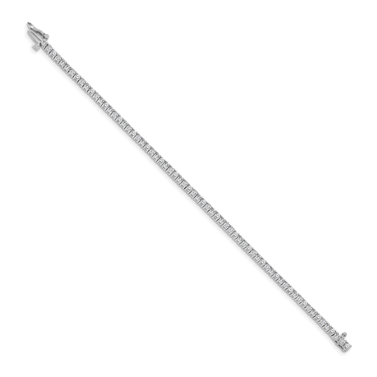 14k White Gold Holds 1.84 carat 66-1.9mm Round Diamond 4-prong 7 inch Tennis Bracelet Mounting