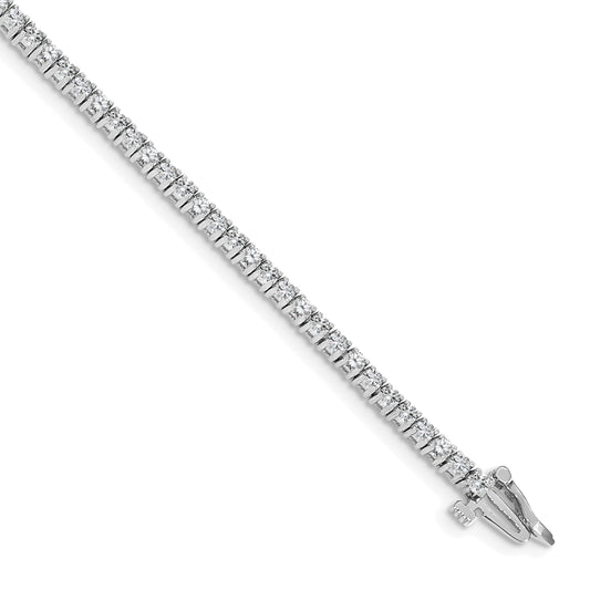 14k White Gold Holds 1.84 carat 66-1.9mm Round Diamond 4-prong 7 inch Tennis Bracelet Mounting