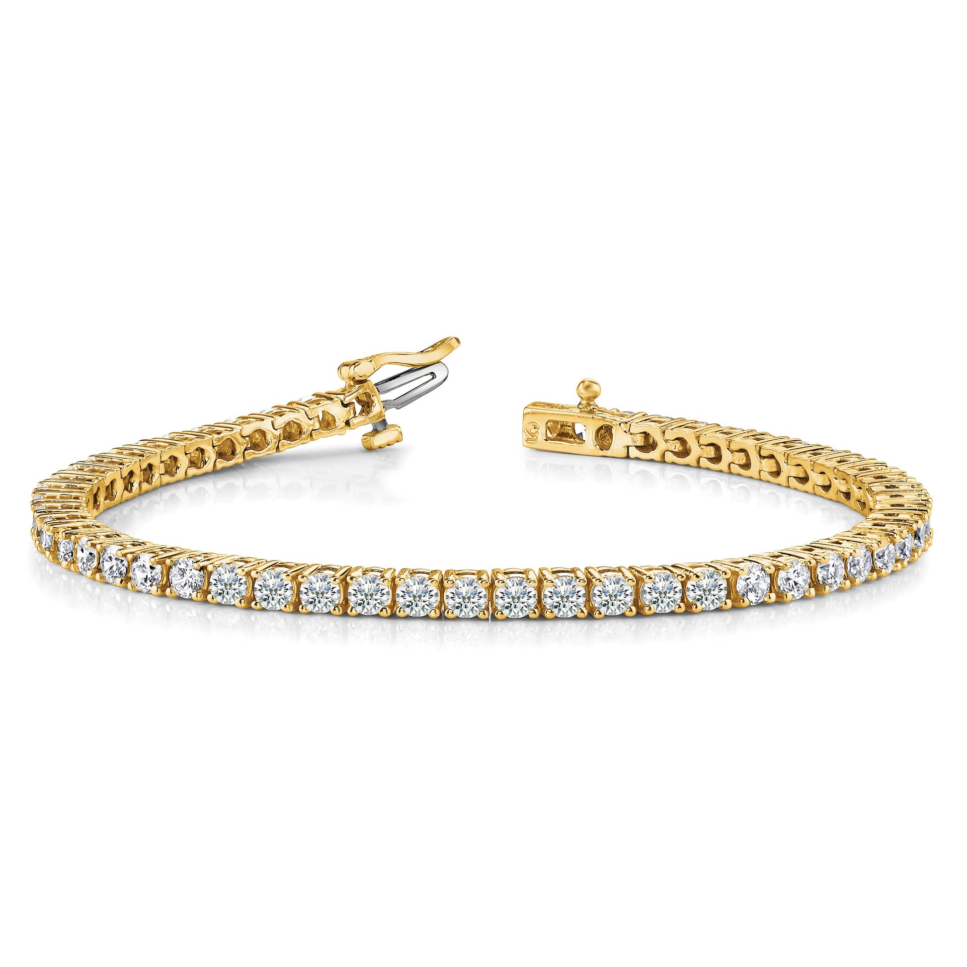 14k Holds 4.92 carat 52-2.9mm Round Diamond 4-prong 7 inch Tennis Bracelet Mounting