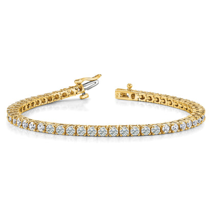 14k Holds 4.92 carat 52-2.9mm Round Diamond 4-prong 7 inch Tennis Bracelet Mounting