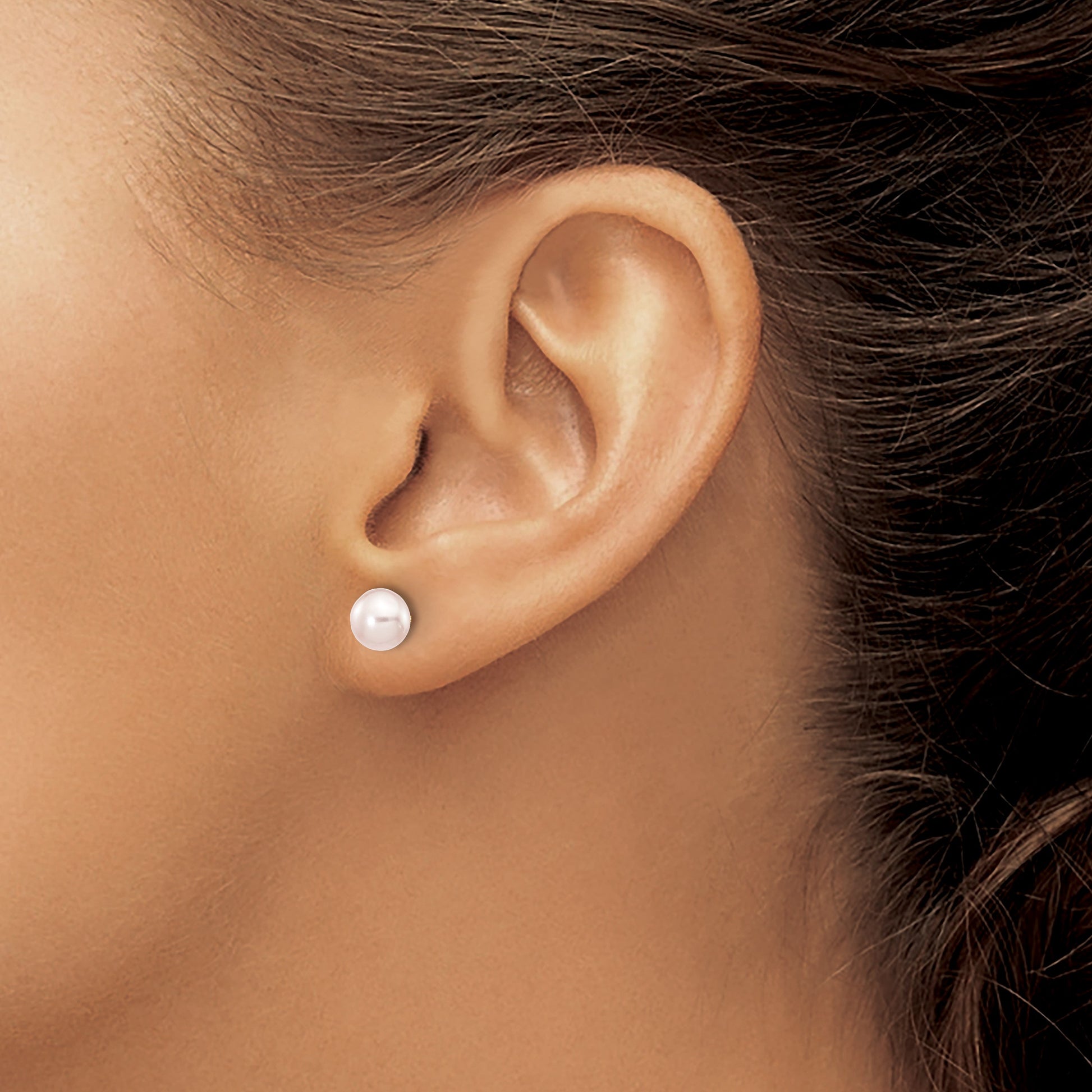 14k 6-7mm Purple Button Freshwater Cultured Pearl Stud Post Earrings