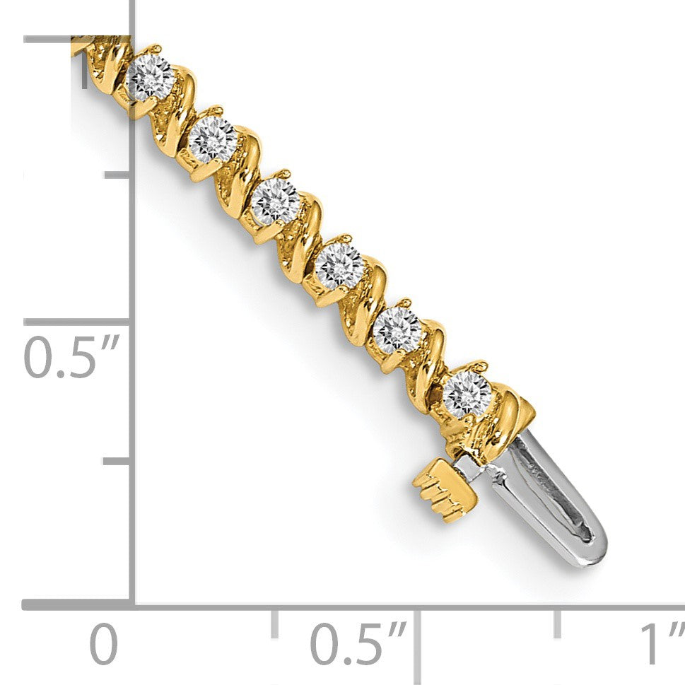 14k Holds 2 carat 44-2.25mm Round Diamond Swirled 2-prong 7 inch Tennis Bracelet Mounting
