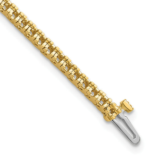 14k Holds 1.25 carat 74-1.6mm Round Diamond 4-prong 7 inch Tennis Bracelet Mounting
