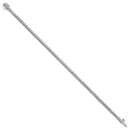 14k White Gold Holds 1.25 carat 74-1.6mm Round Diamond 4-prong 7 inch Tennis Bracelet Mounting