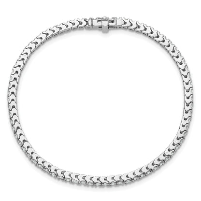 14k White Gold Holds 1.25 carat 74-1.6mm Round Diamond 4-prong 7 inch Tennis Bracelet Mounting