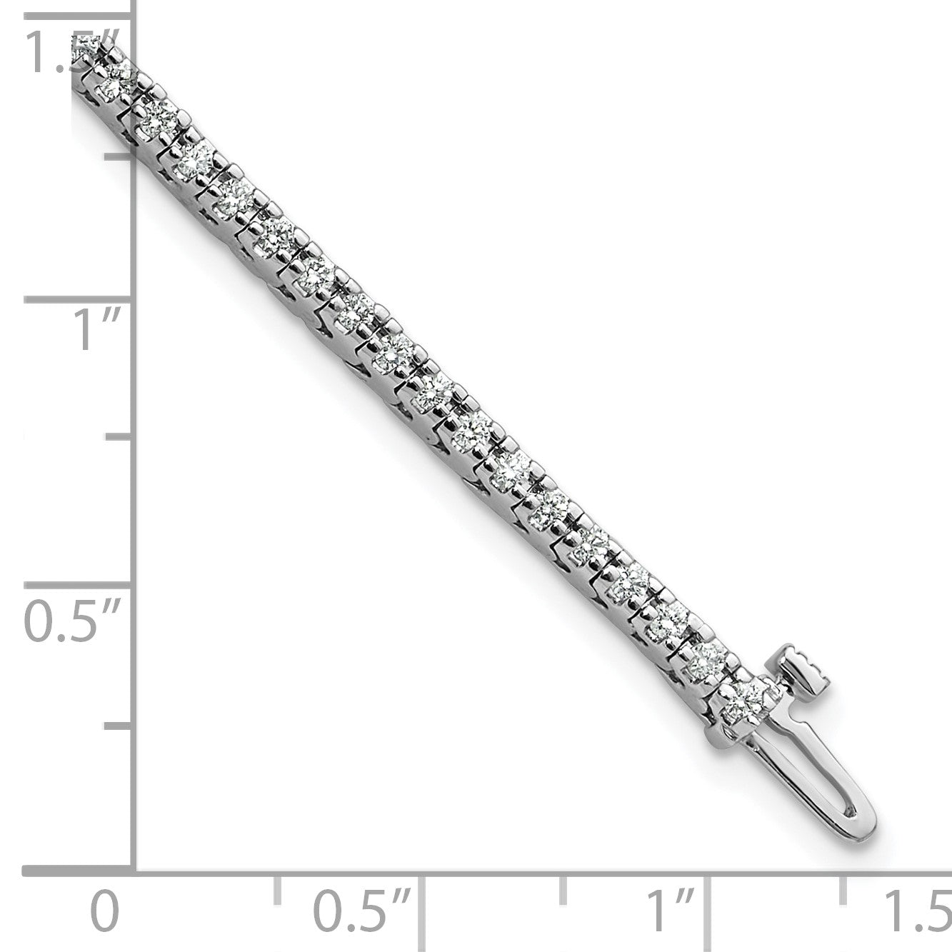 14k White Gold Holds 1.25 carat 74-1.6mm Round Diamond 4-prong 7 inch Tennis Bracelet Mounting