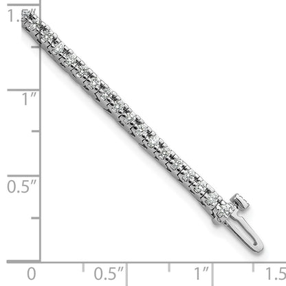 14k White Gold Complete 1.25 carat Round AA Diamond 4-prong 7 inch Tennis Bracelet