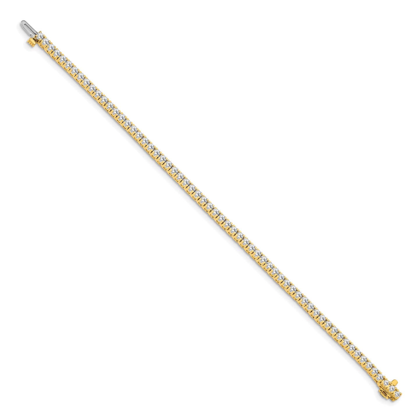 14k Complete 2.17 carat Round AA Diamond 4-prong 7 inch Tennis Bracelet