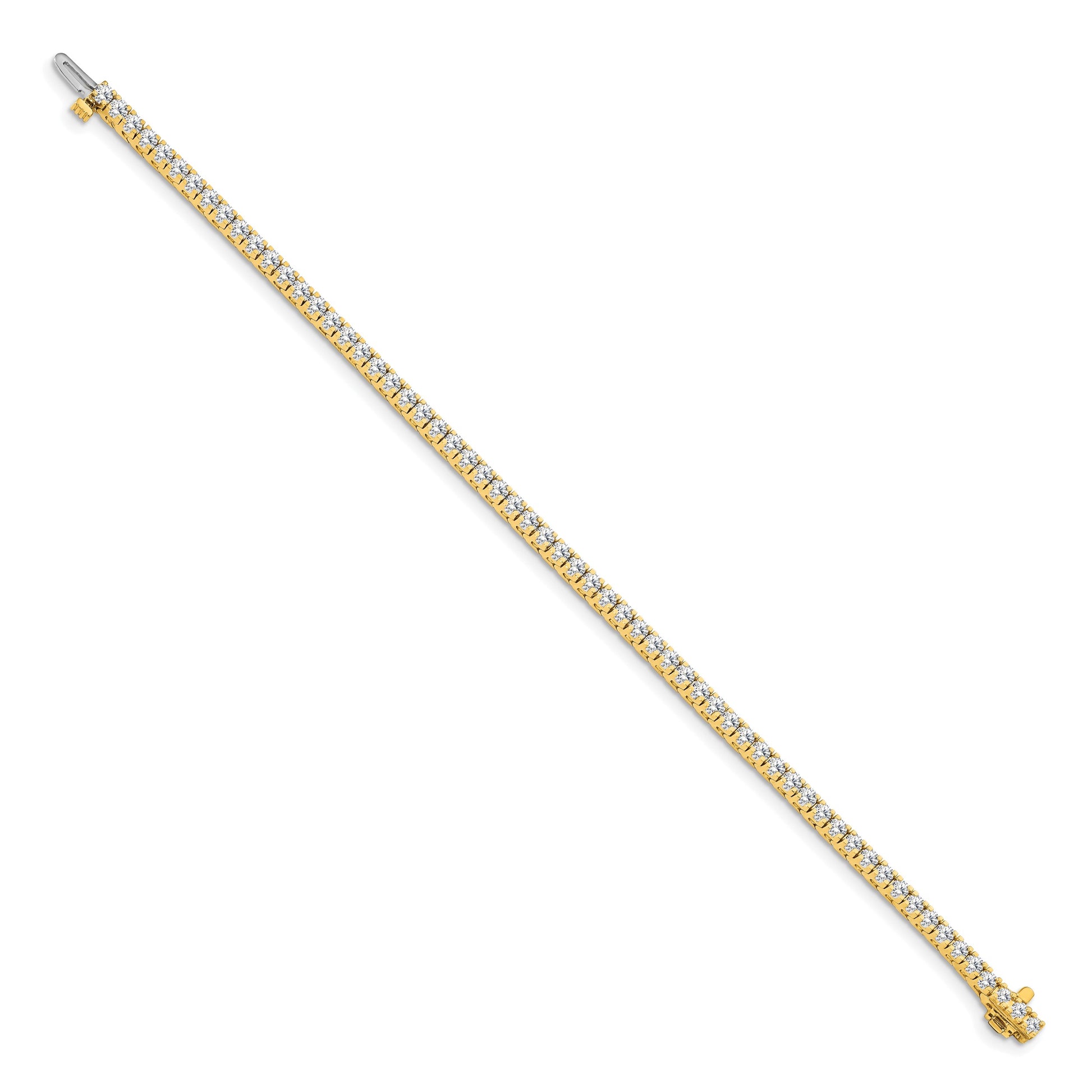 14k Complete 2.17 carat Round AA Diamond 4-prong 7 inch Tennis Bracelet