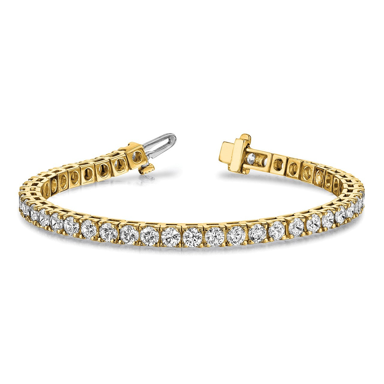 14k Complete 2.17 carat Round AA Diamond 4-prong 7 inch Tennis Bracelet