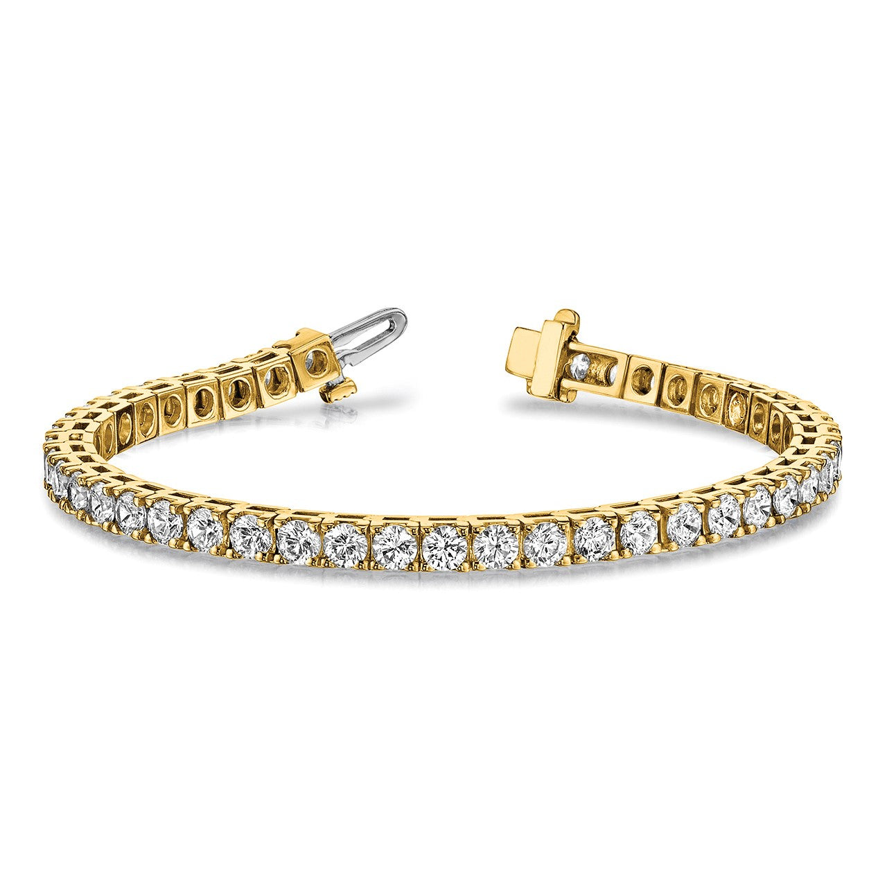 14k Holds 2.17 carat 62-2.0mm Round Diamond 4-prong 7 inch Tennis Bracelet Mounting