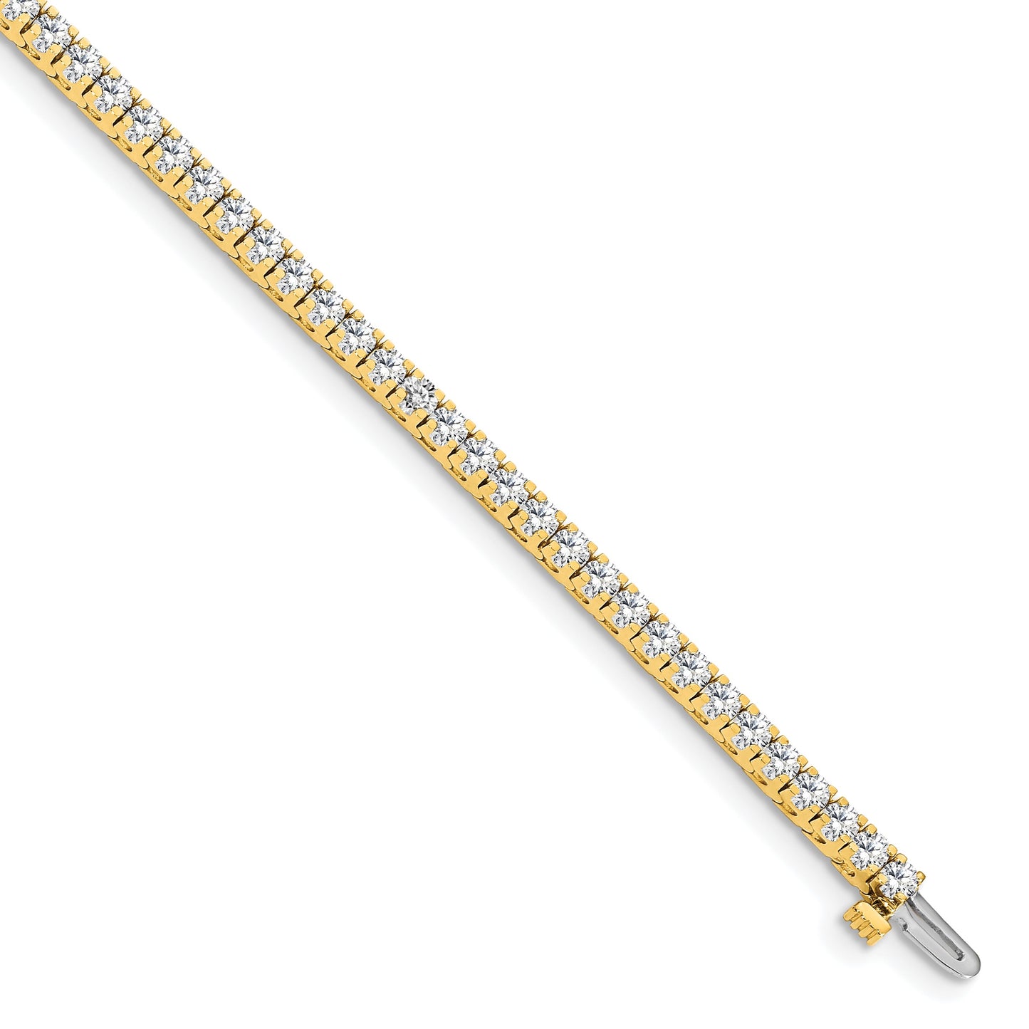 14k Complete 2.17 carat Round AA Diamond 4-prong 7 inch Tennis Bracelet