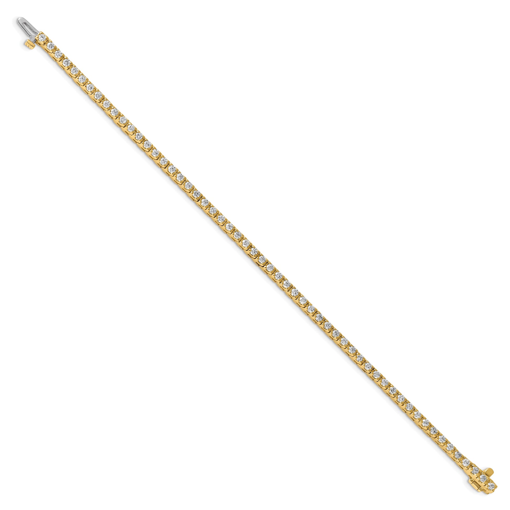 14k Holds 2.18 carat 56-2.1mm Round Diamond 4-prong 7 inch Tennis Bracelet Mounting