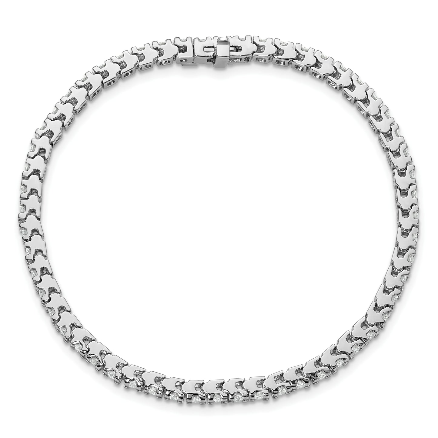 14k White Gold Holds 2.18 carat 56-2.1mm Round Diamond 4-prong 7 inch Tennis Bracelet Mounting