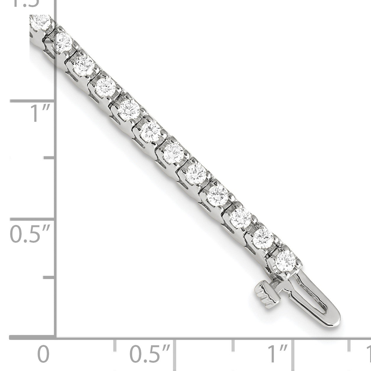 14k White Gold Holds 2.18 carat 56-2.1mm Round Diamond 4-prong 7 inch Tennis Bracelet Mounting