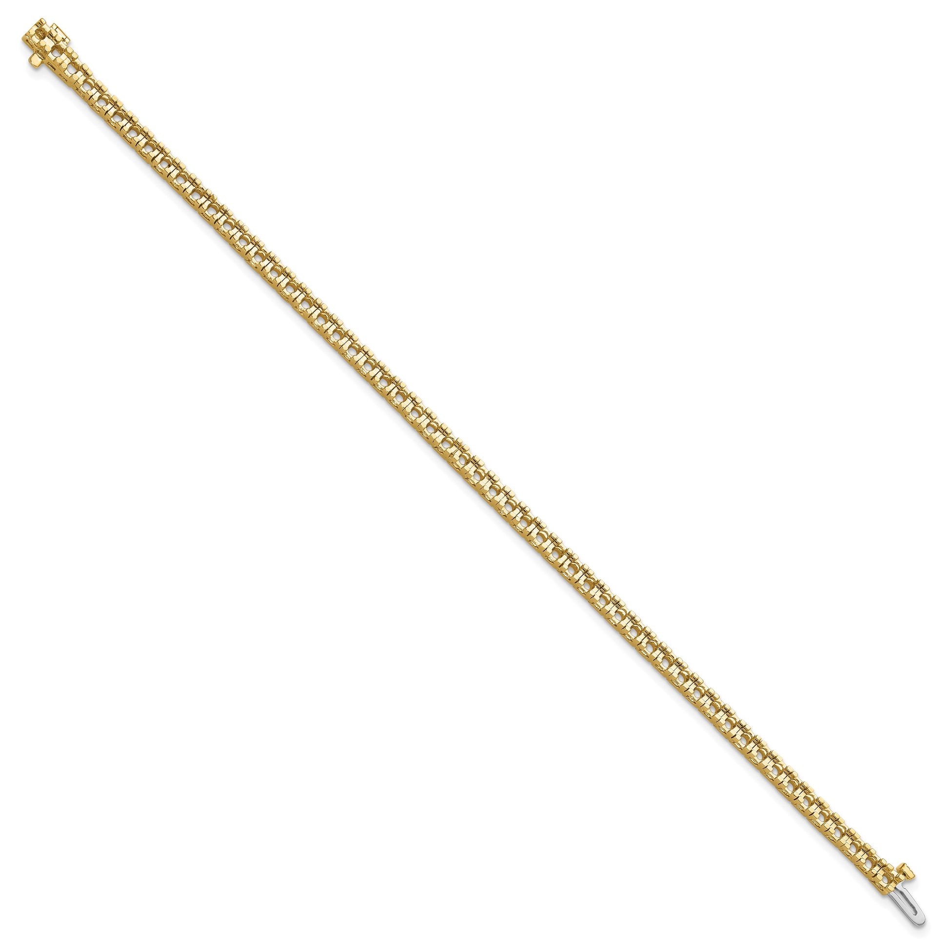 14k Holds 2.86 carat 55-2.4mm Round Diamond 4-prong 7 inch Tennis Bracelet Mounting