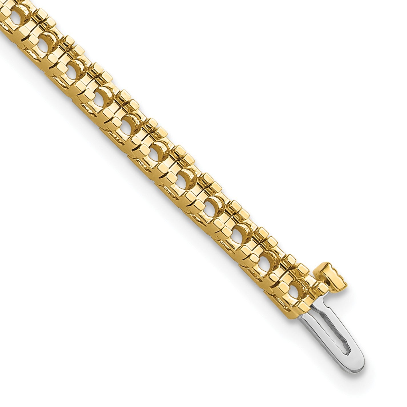 14k Holds 2.86 carat 55-2.4mm Round Diamond 4-prong 7 inch Tennis Bracelet Mounting