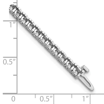 14k White Gold Holds 2.86 carat 55-2.4mm Round Diamond 4-prong 7 inch Tennis Bracelet Mounting