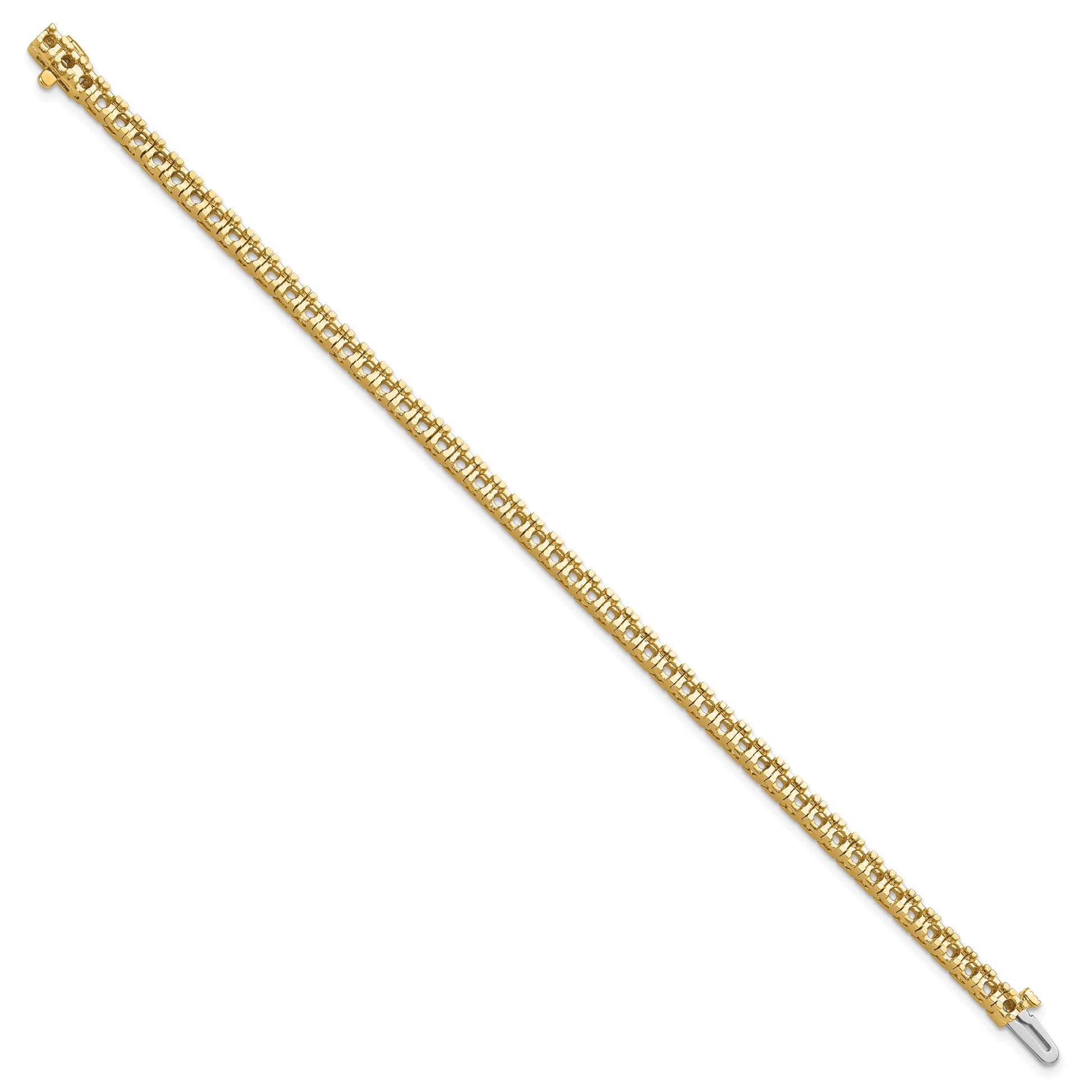 14k Holds 4.1 carat 52-2.7mm Round Diamond 4-prong 7 inch Tennis Bracelet Mounting