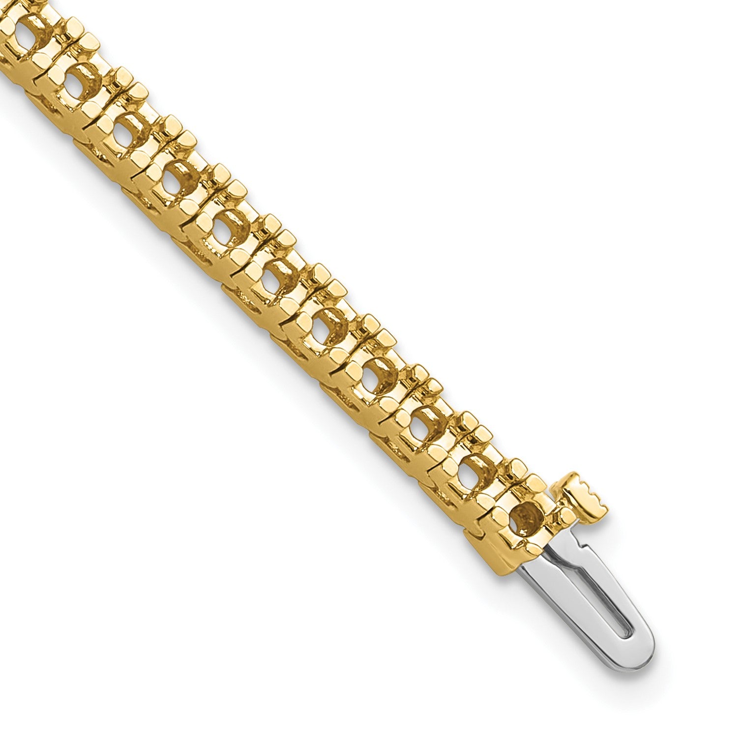 14k Holds 4.1 carat 52-2.7mm Round Diamond 4-prong 7 inch Tennis Bracelet Mounting