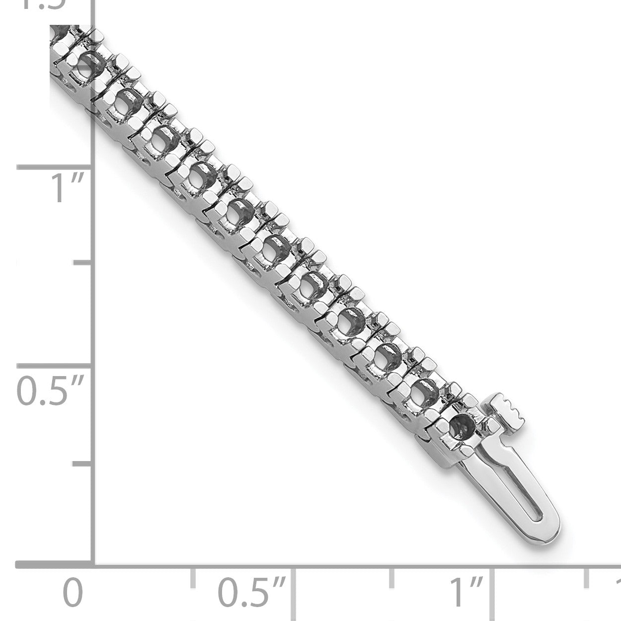 14k White Gold Holds 4.1 carat 52-2.7mm Round Diamond 4-prong 7 inch Tennis Bracelet Mounting