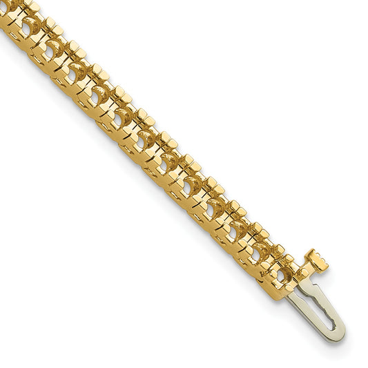 14k Holds 4.65 carat 50-2.9mm Round Diamond 4-prong 7 inch Tennis Bracelet Mounting