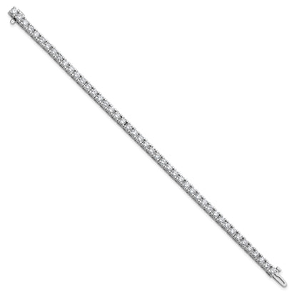14k White Gold Complete 6.44 carat Round AA Diamond 4-prong 7 inch Tennis Bracelet