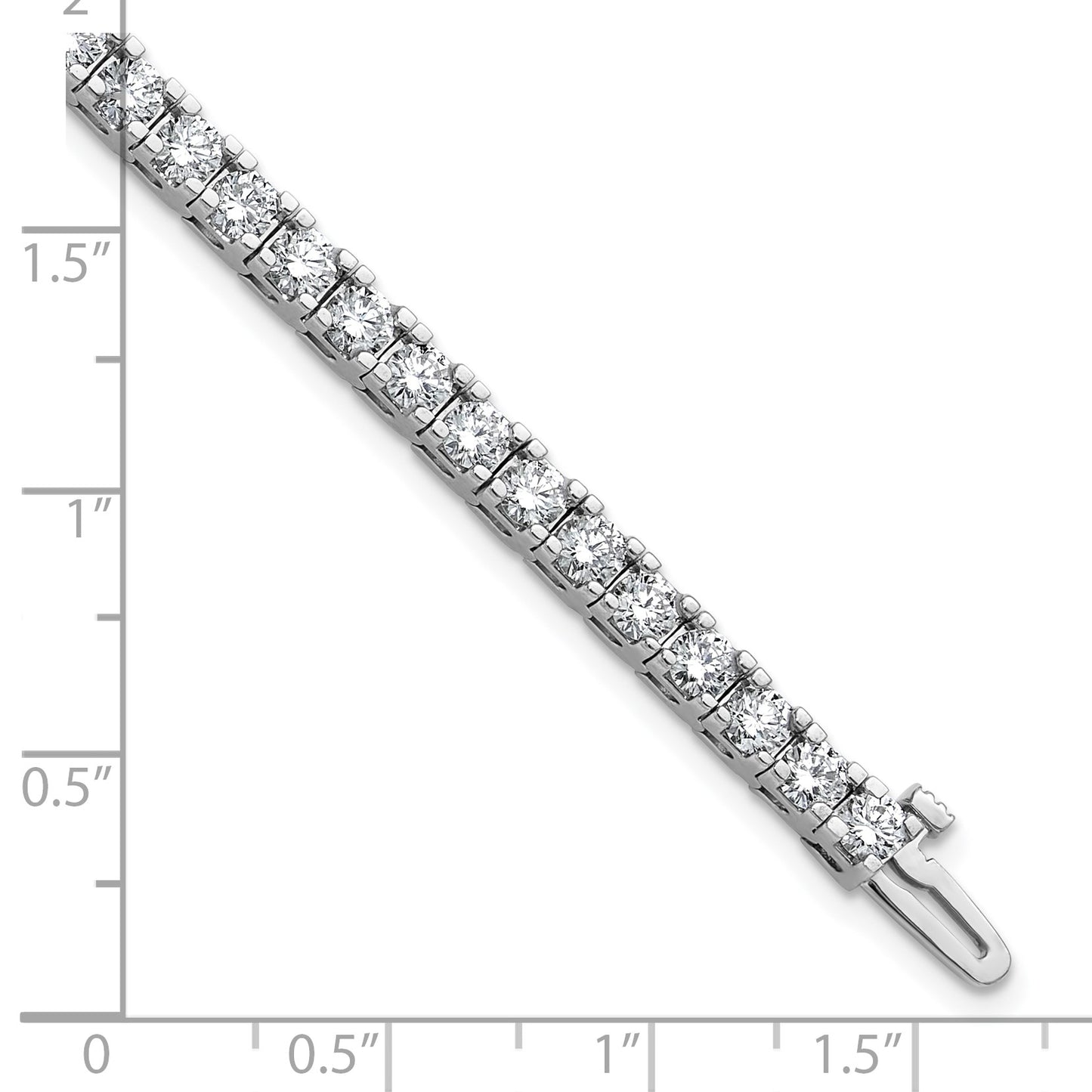 14k White Gold Complete 6.44 carat Round AA Diamond 4-prong 7 inch Tennis Bracelet