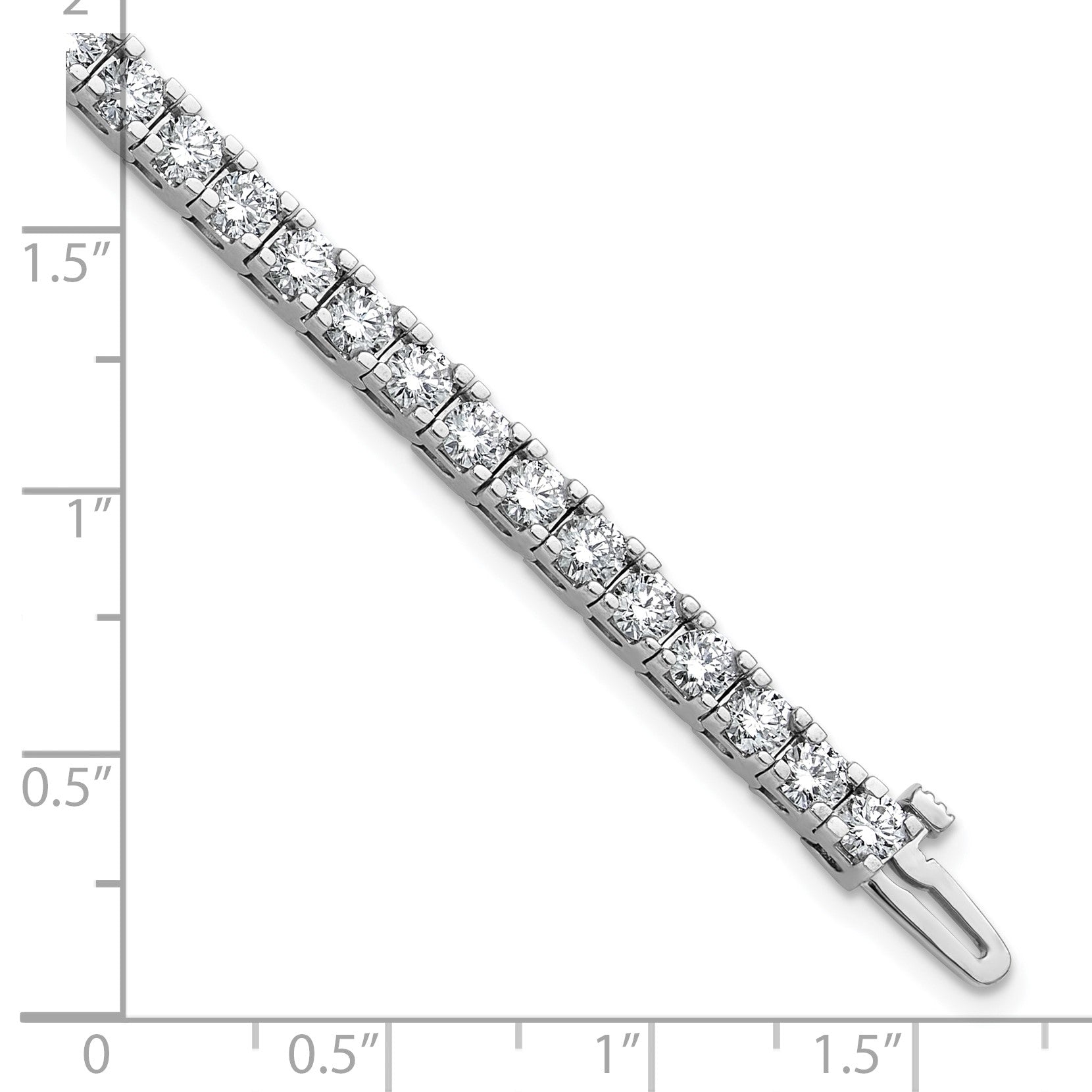 14k White Gold Complete 6.44 carat Round AA Diamond 4-prong 7 inch Tennis Bracelet