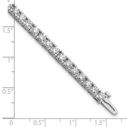 14k White Gold Complete 6.44 carat Round AA Diamond 4-prong 7 inch Tennis Bracelet