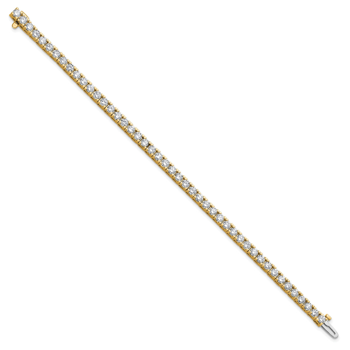 14k Holds 6.44 carat 46-3.25mm Round Diamond 4-prong 7 inch Tennis Bracelet Mounting