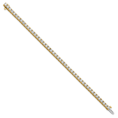 14k Holds 6.44 carat 46-3.25mm Round Diamond 4-prong 7 inch Tennis Bracelet Mounting