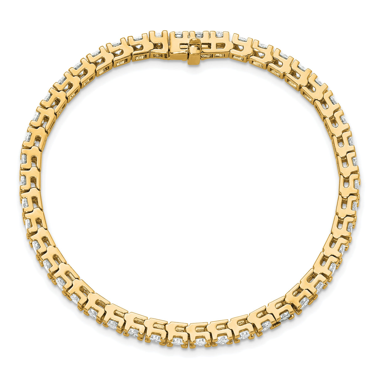 14k Holds 6.44 carat 46-3.25mm Round Diamond 4-prong 7 inch Tennis Bracelet Mounting