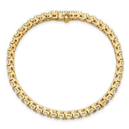 14k Holds 6.44 carat 46-3.25mm Round Diamond 4-prong 7 inch Tennis Bracelet Mounting