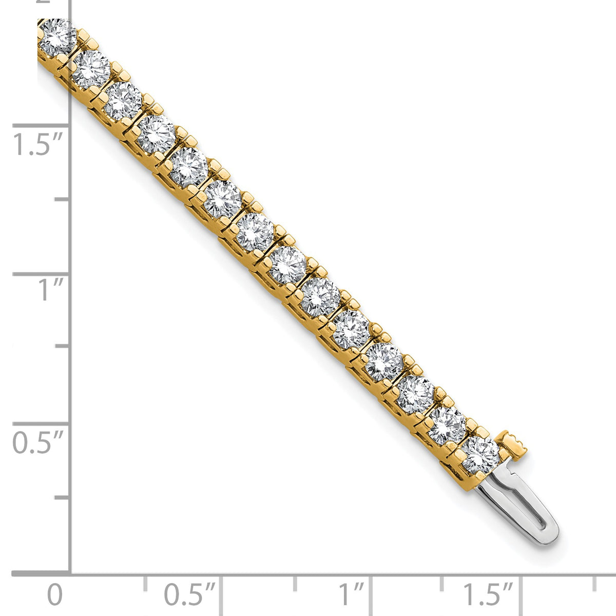 14k Holds 6.44 carat 46-3.25mm Round Diamond 4-prong 7 inch Tennis Bracelet Mounting